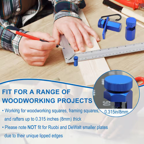 ✨Tall Stair Gauges for Framing Square – Hexagonal Stable Lock with Holder & Hook for Carpentry & Circular Saw