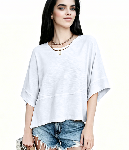 New Arrivals! ☀️ Women's Summer Casual Crewneck Batwing Top – Loose Fit, Cute & Breezy 🌸