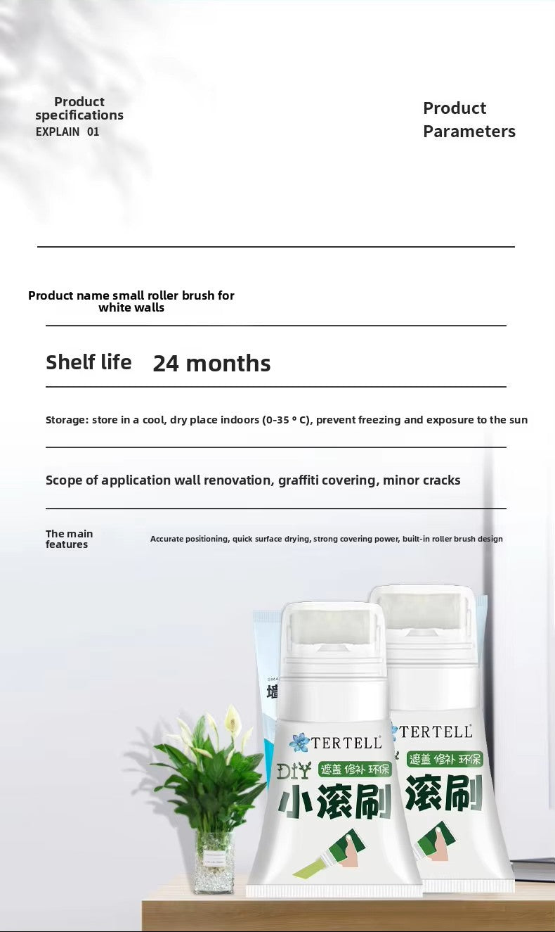 Low Odor White Wall Touch-Up Paint with Mini Roller