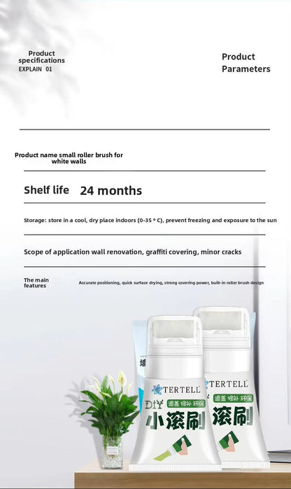 Low Odor White Wall Touch-Up Paint with Mini Roller