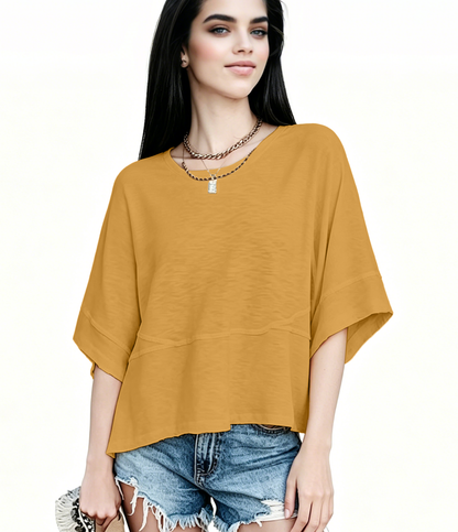 New Arrivals! ☀️ Women's Summer Casual Crewneck Batwing Top – Loose Fit, Cute & Breezy 🌸
