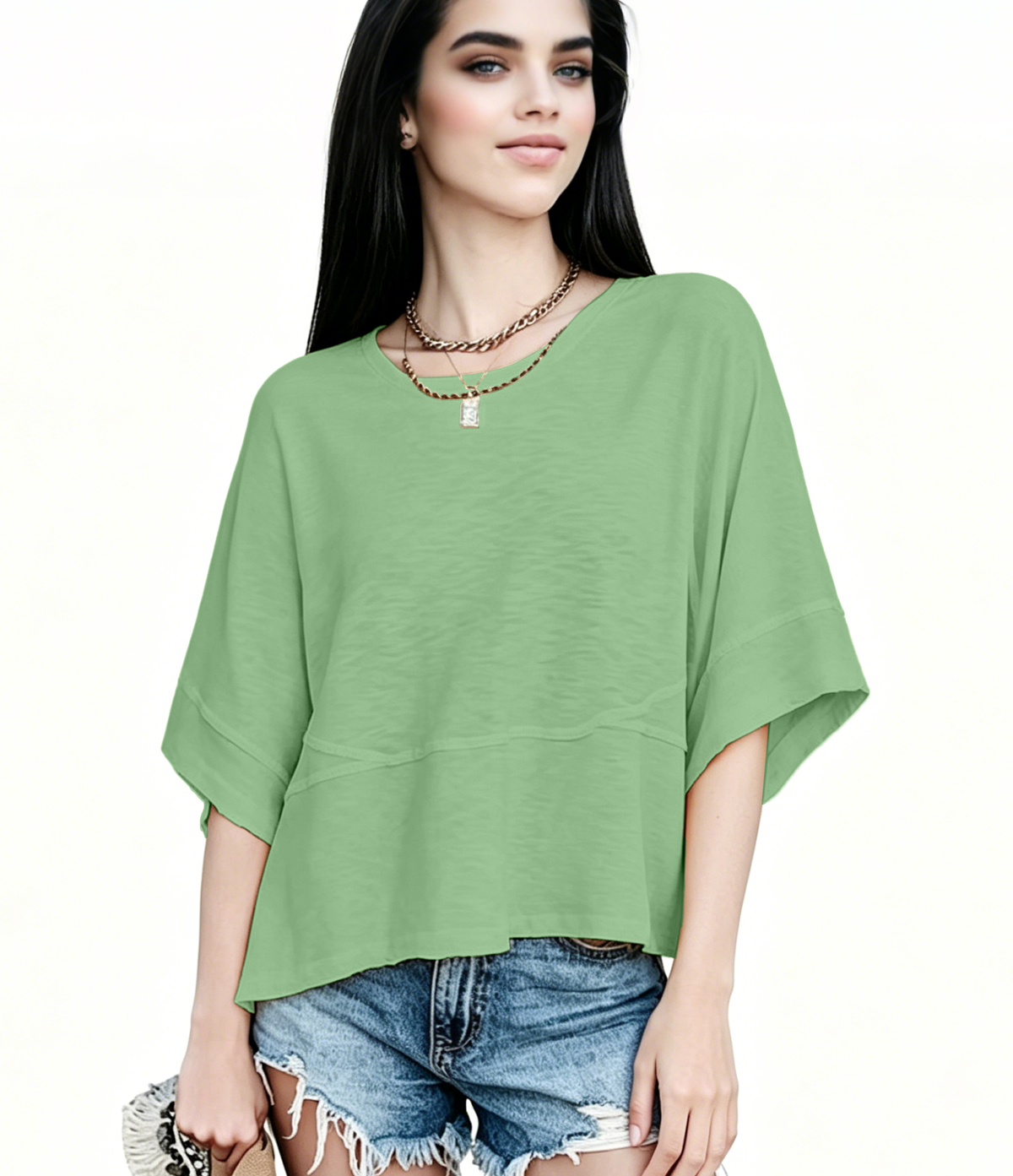 New Arrivals! ☀️ Women's Summer Casual Crewneck Batwing Top – Loose Fit, Cute & Breezy 🌸