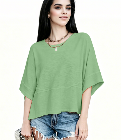 New Arrivals! ☀️ Women's Summer Casual Crewneck Batwing Top – Loose Fit, Cute & Breezy 🌸