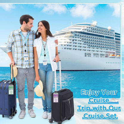 🚢Cruise Essentials 2026-Cruise Must Haves Kit with Non-Surge Protector Power Strip, Lanyard with ID Holder, Magnetic Hooks, Luggage Tag Set, Towel Bands, Waterproof Phone Holder