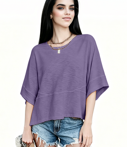 New Arrivals! ☀️ Women's Summer Casual Crewneck Batwing Top – Loose Fit, Cute & Breezy 🌸