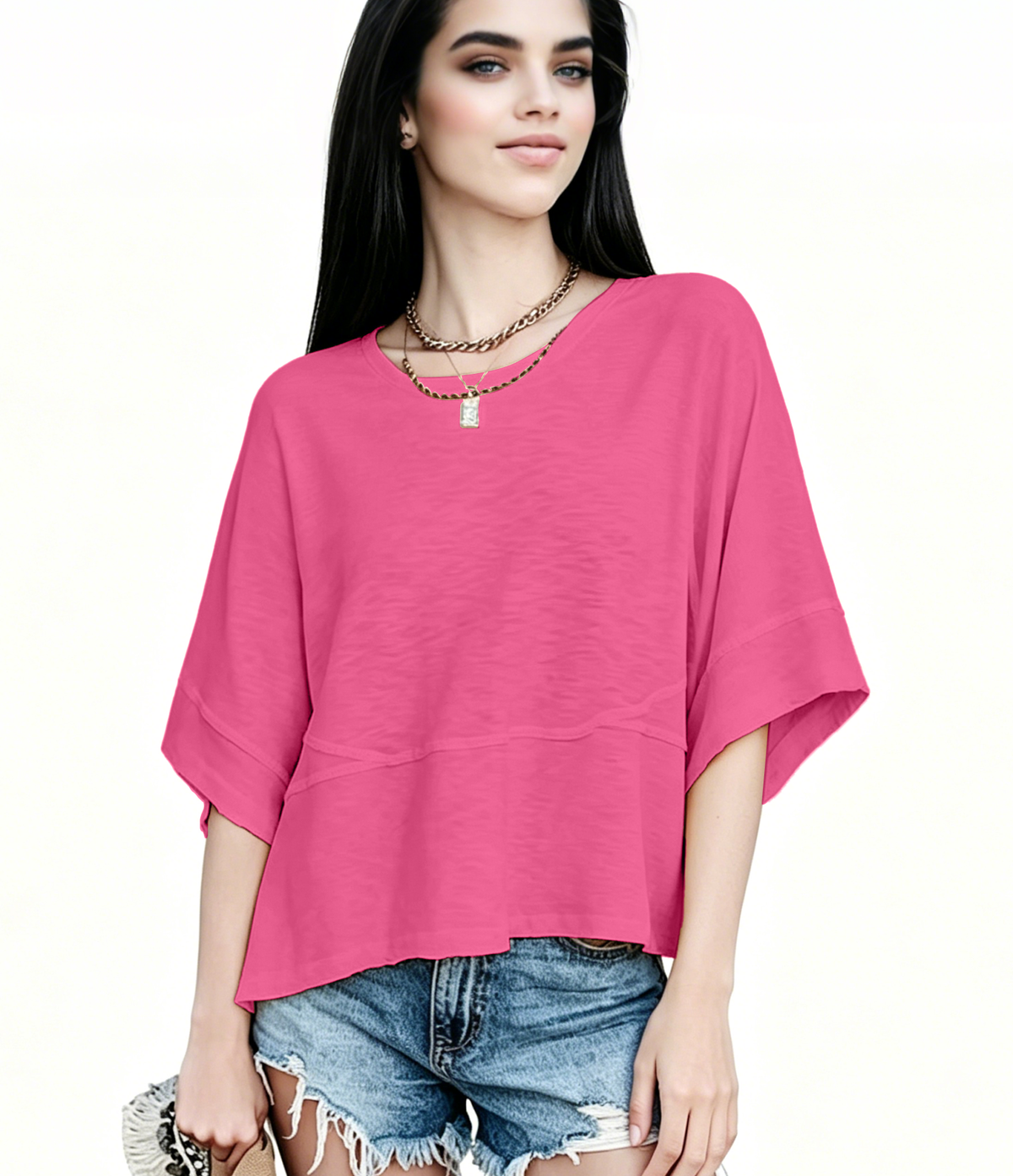 New Arrivals! ☀️ Women's Summer Casual Crewneck Batwing Top – Loose Fit, Cute & Breezy 🌸