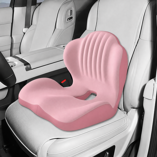 Ergonomic Memory Foam Seat Cushion with Lumbar & Back Support, Relieves Back Pain, Reduces Pressure
