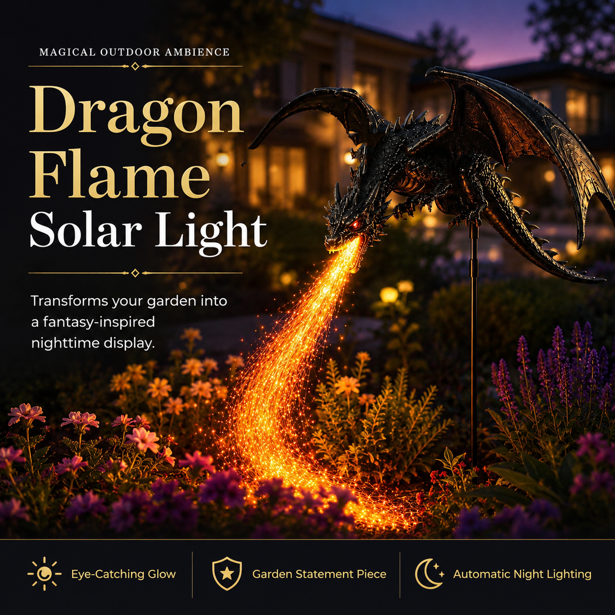 🏅Best Selling🐉Solar Dragon Fire Garden Light