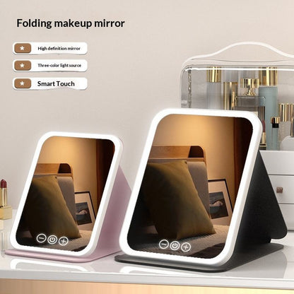 Folding LED Makeup Mirror