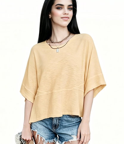 New Arrivals! ☀️ Women's Summer Casual Crewneck Batwing Top – Loose Fit, Cute & Breezy 🌸