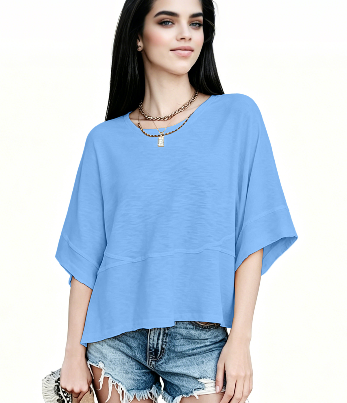New Arrivals! ☀️ Women's Summer Casual Crewneck Batwing Top – Loose Fit, Cute & Breezy 🌸