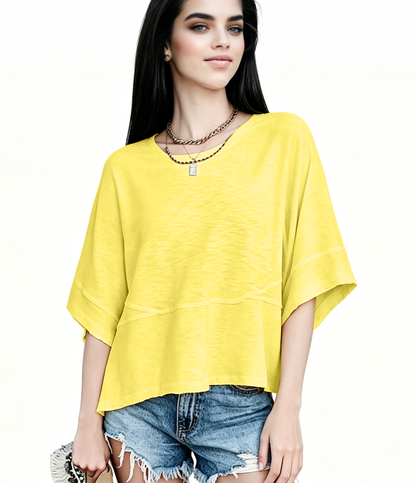 New Arrivals! ☀️ Women's Summer Casual Crewneck Batwing Top – Loose Fit, Cute & Breezy 🌸