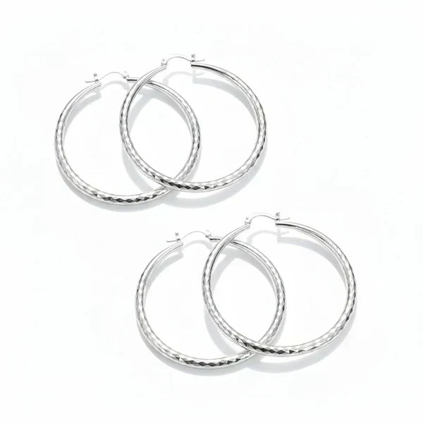 🎁Diamond-Cut Hoop Earrings for Women – Elegant, Sparkling 💎