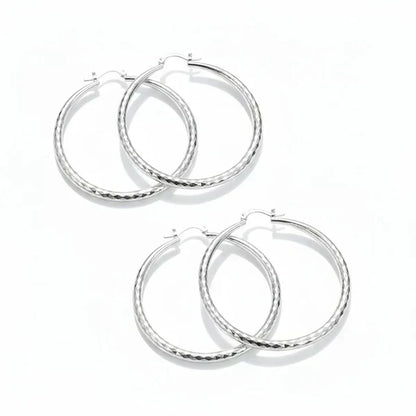 🎁Diamond-Cut Hoop Earrings for Women – Elegant, Sparkling 💎