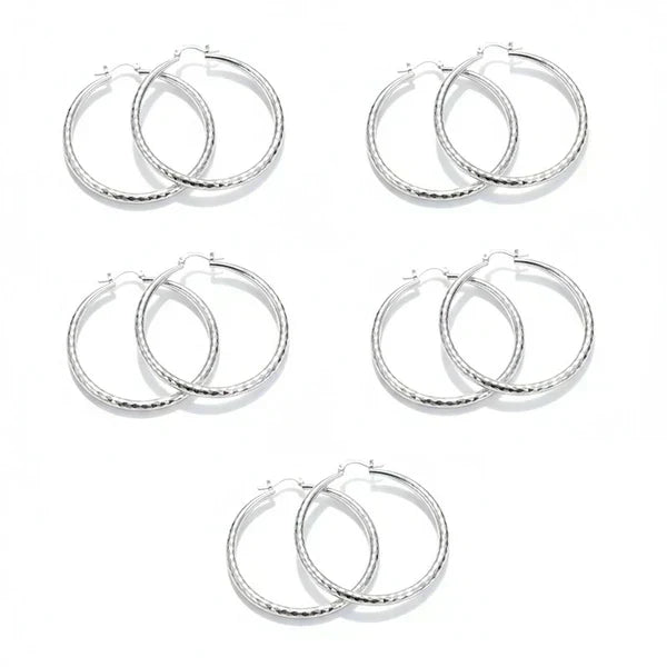 🎁Diamond-Cut Hoop Earrings for Women – Elegant, Sparkling 💎