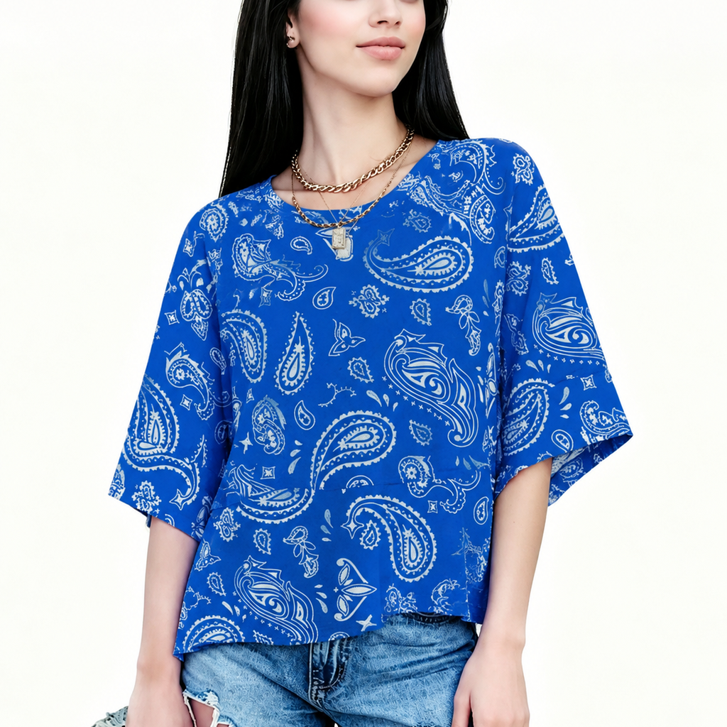 ☀️ Women's Summer Casual Crewneck Batwing Top – Loose Fit, Cute & Breezy 🌸