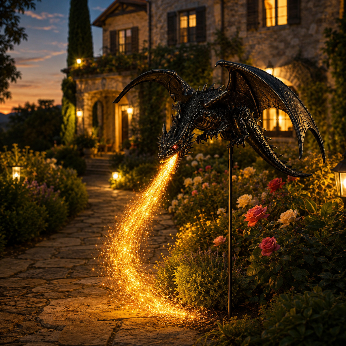 🏅Best Selling🐉Solar Dragon Fire Garden Light