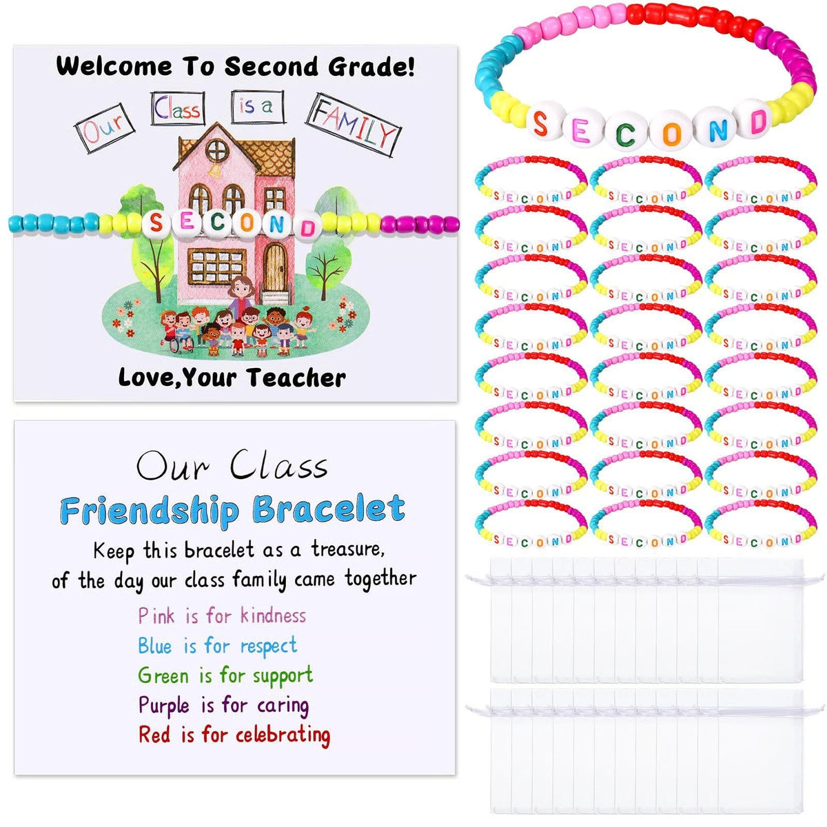 ✨🌈Pack of 25 Welcome BeadBracelets - StrengthenClassroom Friendship & SpreadWarm Kindness!