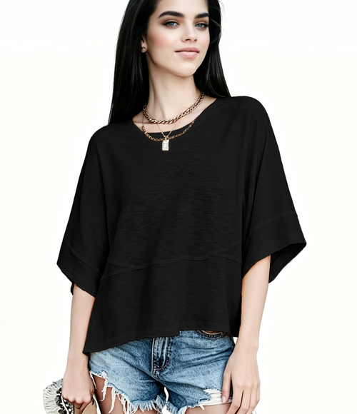 New Arrivals! ☀️ Women's Summer Casual Crewneck Batwing Top – Loose Fit, Cute & Breezy 🌸