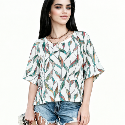 ☀️ Women's Summer Casual Crewneck Batwing Top – Loose Fit, Cute & Breezy 🌸