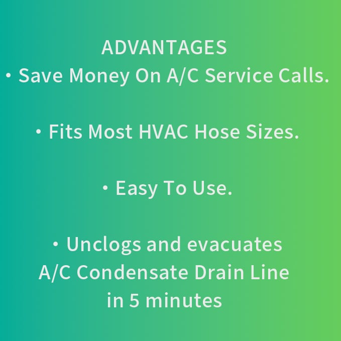 AC Drain Line Cleaner Adapter Evacuates & Unclog AC Drain Line