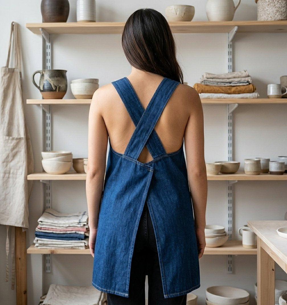 🔥Cloud-Fit Denim Apron | Ergonomic Cross-Back Design