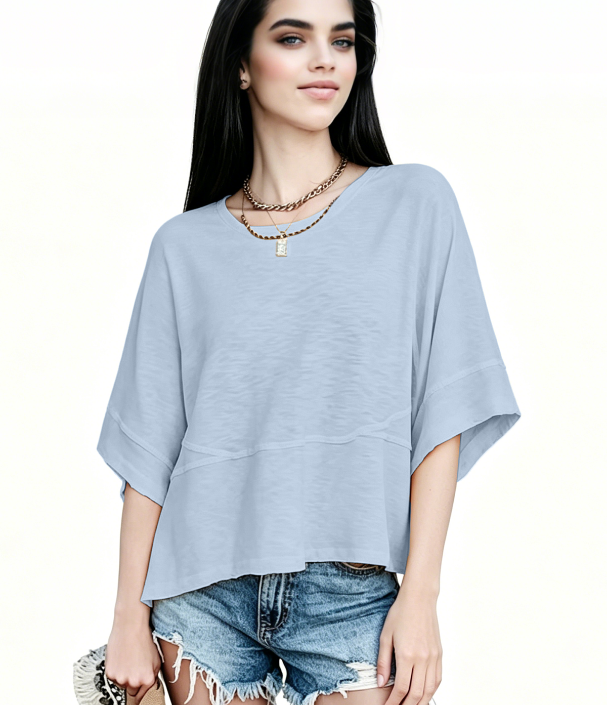 New Arrivals! ☀️ Women's Summer Casual Crewneck Batwing Top – Loose Fit, Cute & Breezy 🌸