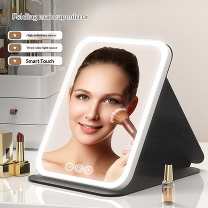 Folding LED Makeup Mirror