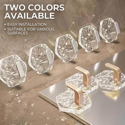 Self-Adhesive Hooks Hexagonal Ripple Design Heavy Duty Sticky Hooks