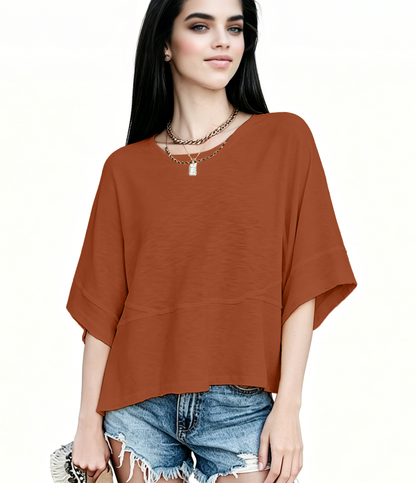 New Arrivals! ☀️ Women's Summer Casual Crewneck Batwing Top – Loose Fit, Cute & Breezy 🌸