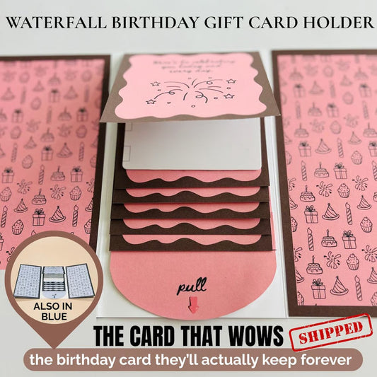 🎂✨ Handmade Waterfall Birthday Gift Card Booklet💖