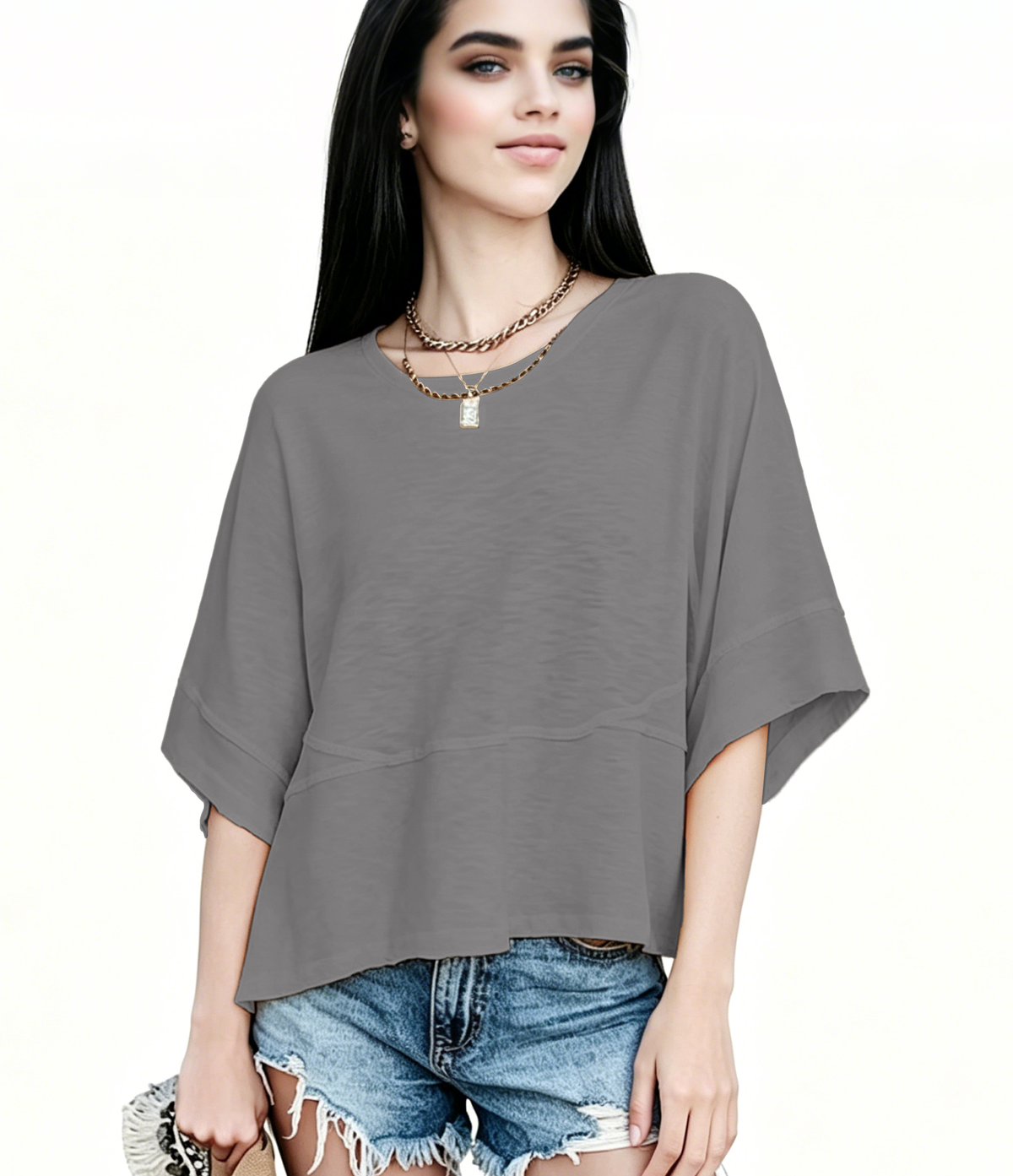 New Arrivals! ☀️ Women's Summer Casual Crewneck Batwing Top – Loose Fit, Cute & Breezy 🌸