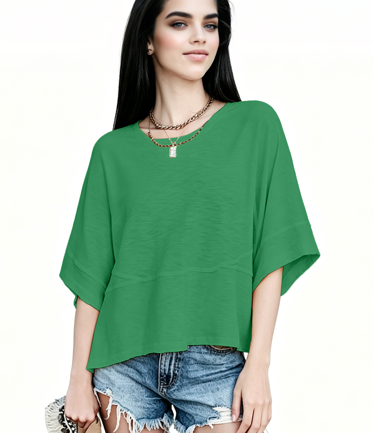 New Arrivals! ☀️ Women's Summer Casual Crewneck Batwing Top – Loose Fit, Cute & Breezy 🌸