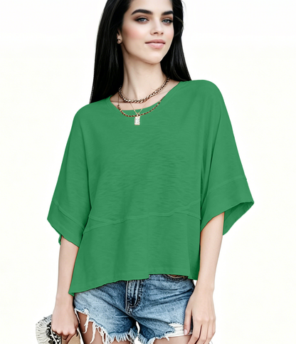 New Arrivals! ☀️ Women's Summer Casual Crewneck Batwing Top – Loose Fit, Cute & Breezy 🌸