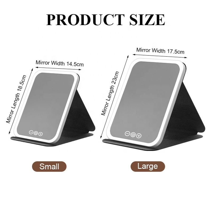 Folding LED Makeup Mirror