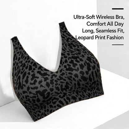 🏆Super Firming Leopard Print Jelly Bra | Women Wirefree Bras 👍No More Sagging Breasts