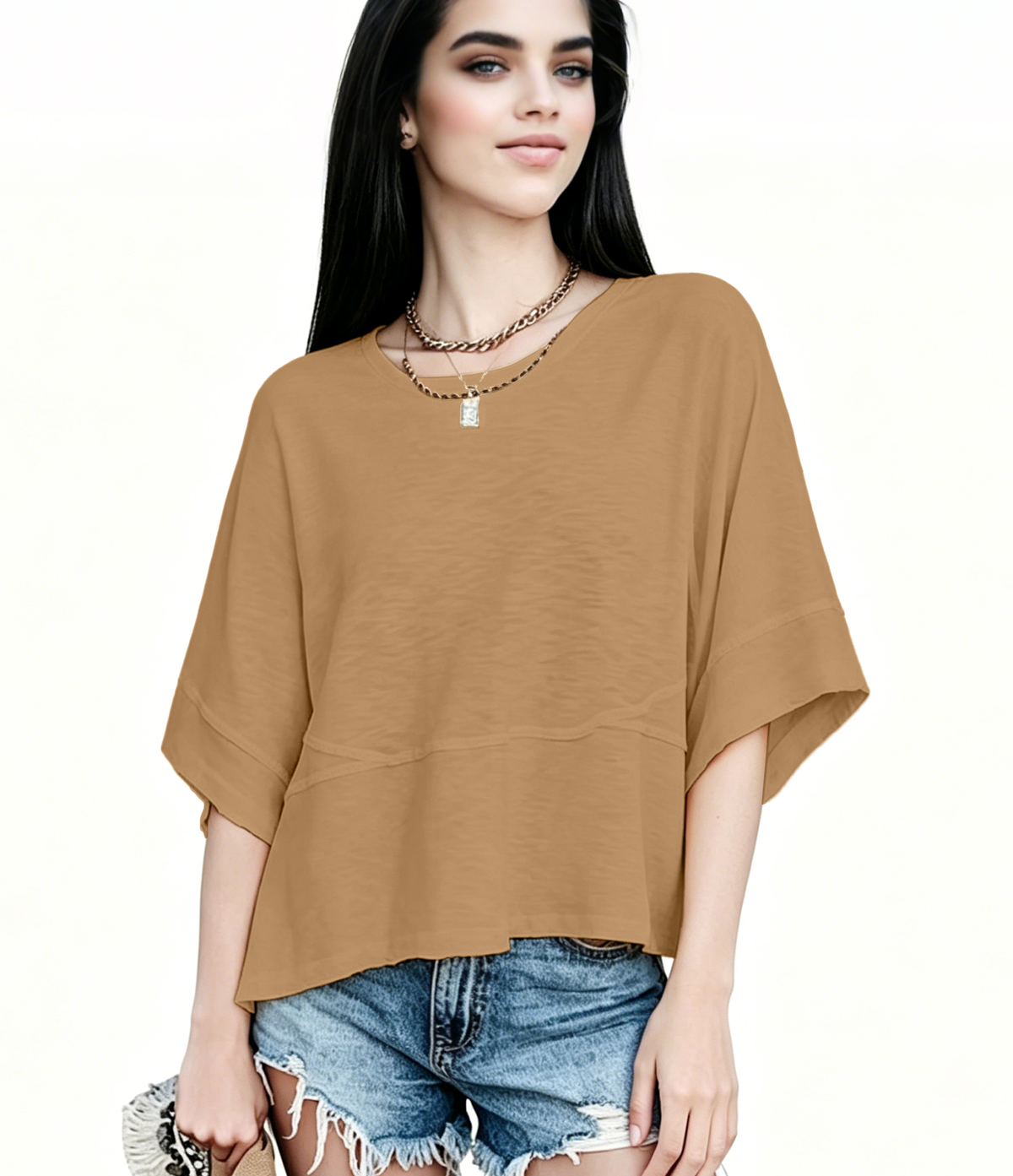 New Arrivals! ☀️ Women's Summer Casual Crewneck Batwing Top – Loose Fit, Cute & Breezy 🌸