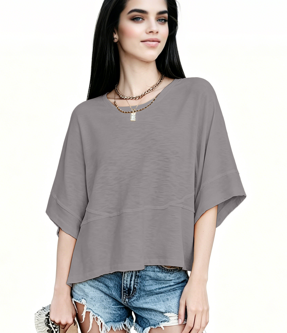 New Arrivals! ☀️ Women's Summer Casual Crewneck Batwing Top – Loose Fit, Cute & Breezy 🌸