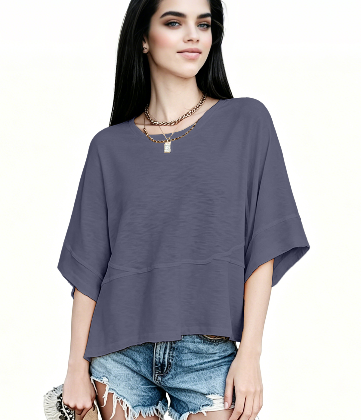 New Arrivals! ☀️ Women's Summer Casual Crewneck Batwing Top – Loose Fit, Cute & Breezy 🌸