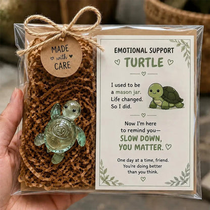 🌸🐝🦛 Emotional Glass Support Animal Gift Set – A Meaningful Little Reminder That You Matter 💕