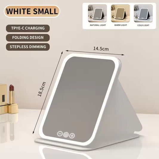 Folding LED Makeup Mirror