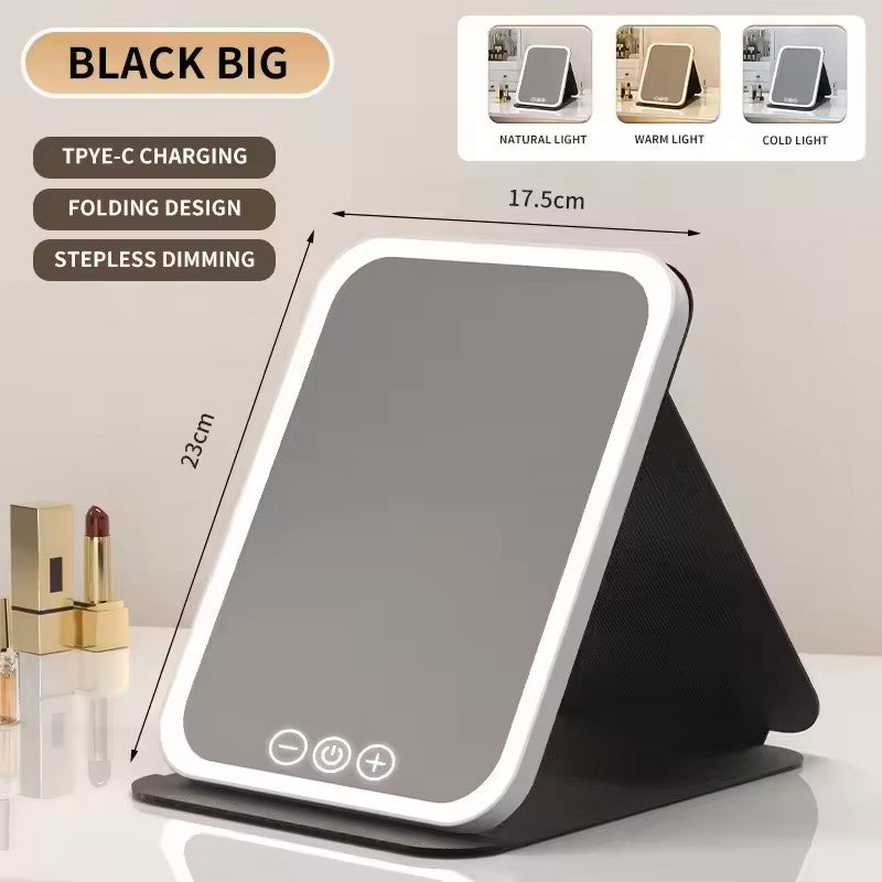 Folding LED Makeup Mirror