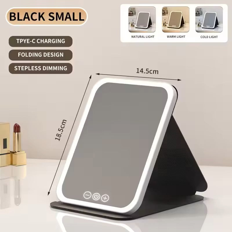 Folding LED Makeup Mirror