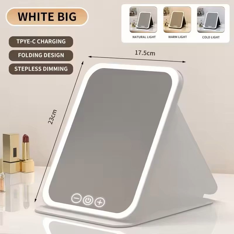 Folding LED Makeup Mirror