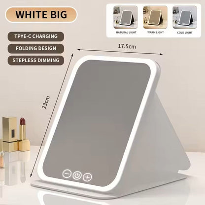 Folding LED Makeup Mirror