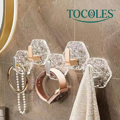 Self-Adhesive Hooks Hexagonal Ripple Design Heavy Duty Sticky Hooks