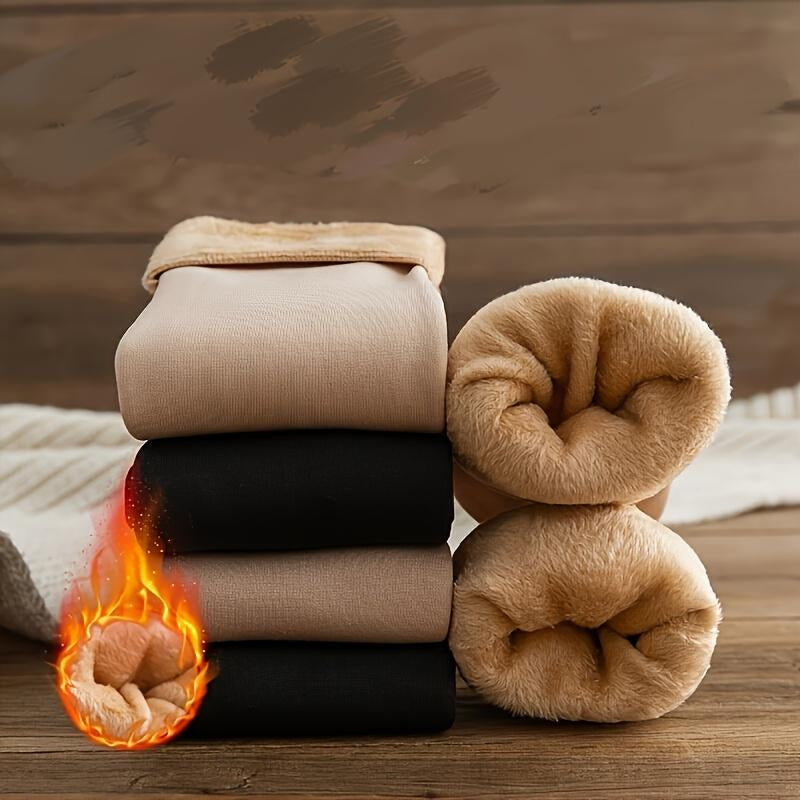 ✦5 Pairs Thick Fleece‑Lined Snow Socks, Cozy Thermal Winter Socks